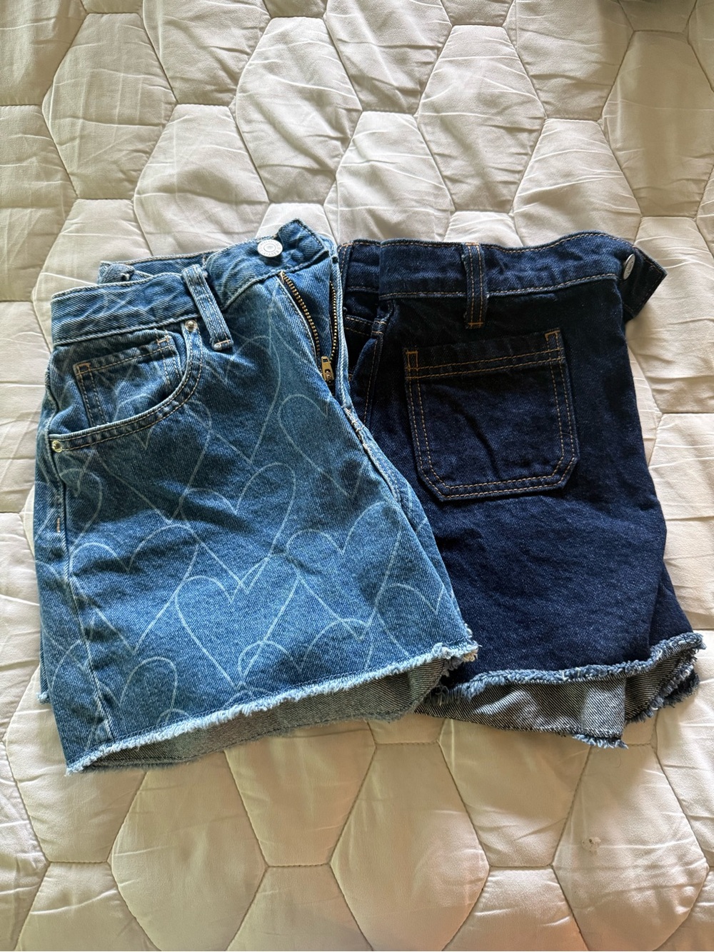 Old Navy Girls Denim Shorts - Light Blue & Dark Blue